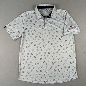 Swannies Polo Shirt Men's Large Golf Graphic‎ Print AOP Golf Sports Lakeshore CC